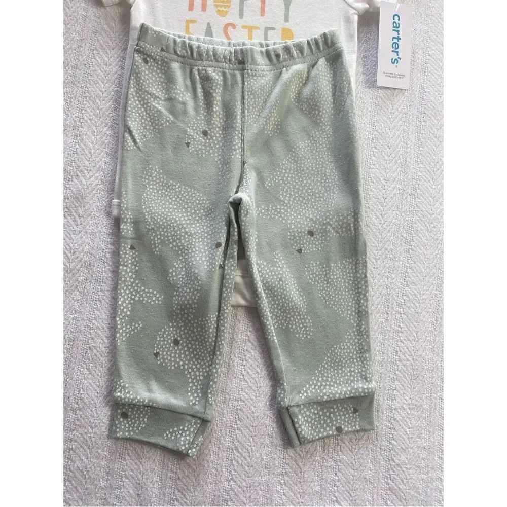 CARTER’S BABY BOY 12M Hoppy Easter Bodysuit and Pants Set